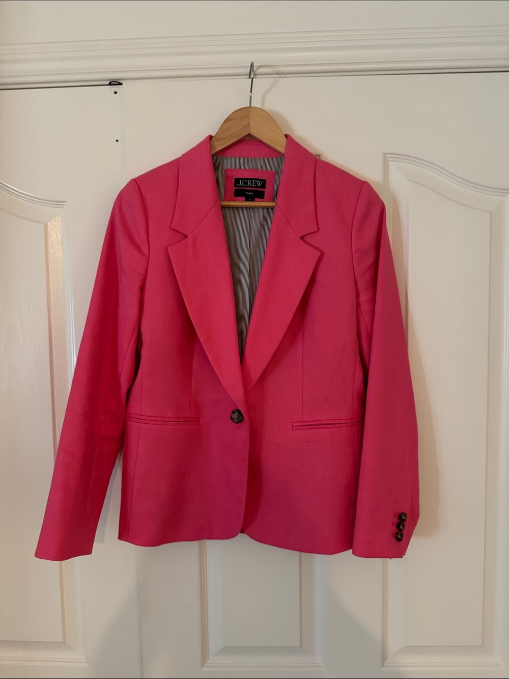 J. Crew Bright Pink Single-Button Women's Blazer